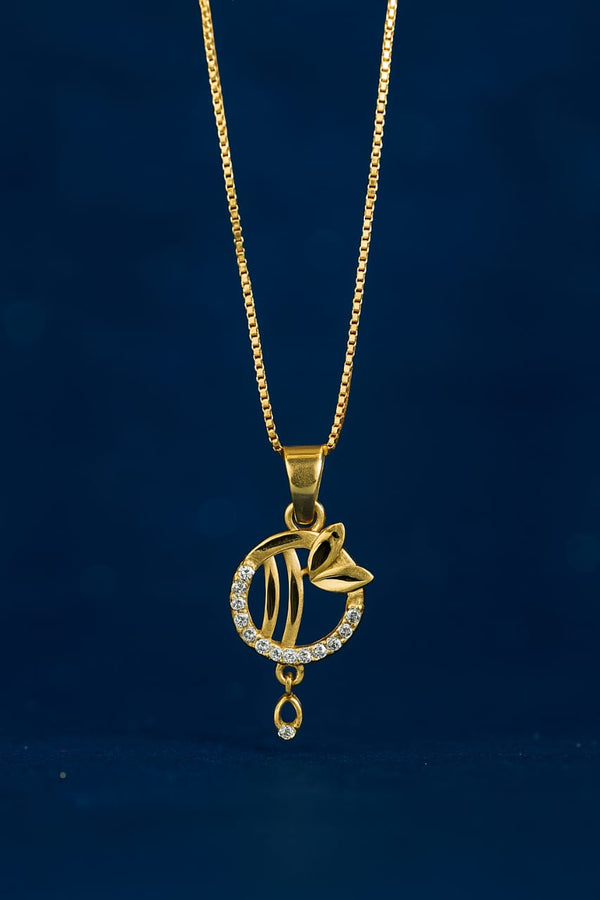 Graceful Gold-Plated Pendant and Earring Set