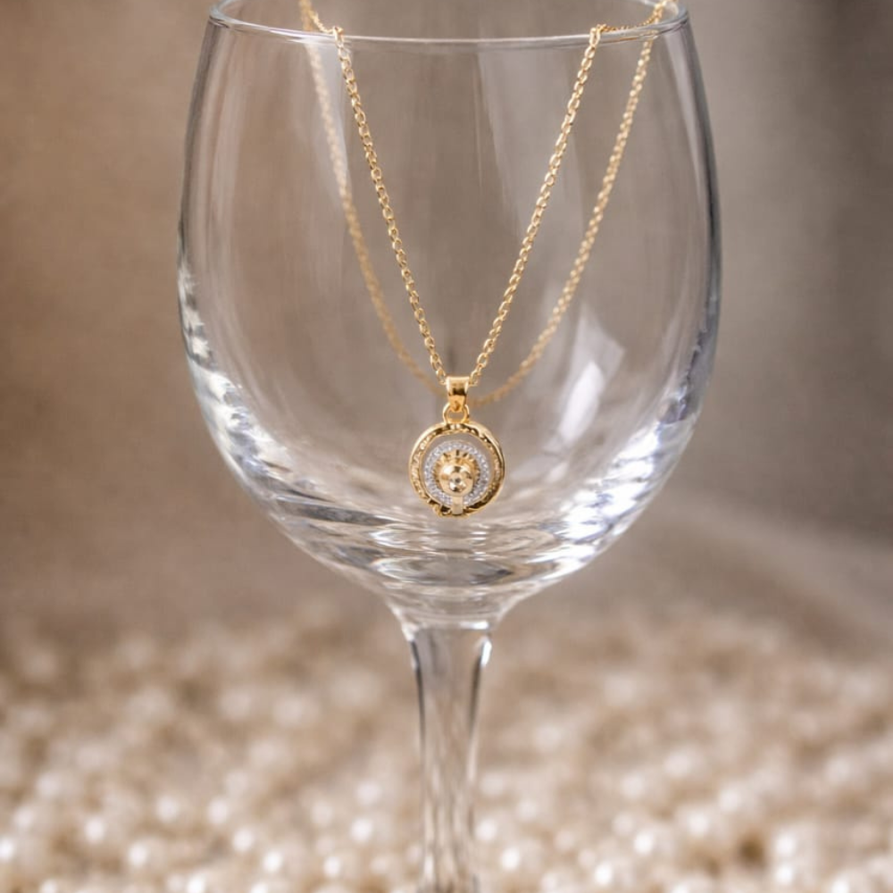 Elegant Gold-Tone Circular Pendant