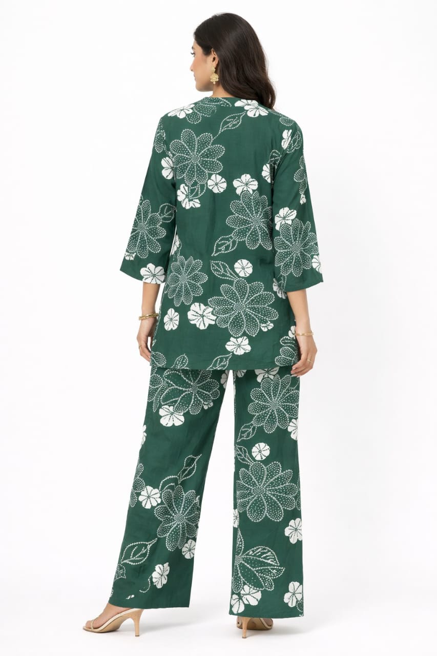 Emerald Bloom Printed Co-Ord Set