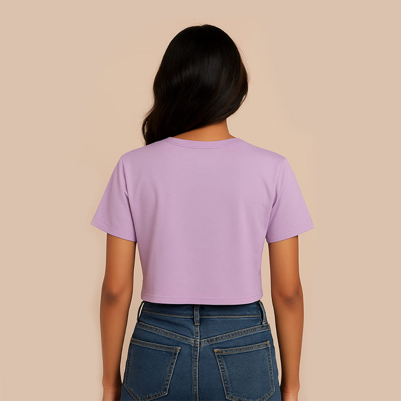 A Trendy and Comfortable Crop T-Shirt Featuring the Bold “Good Vibes Only” Print.