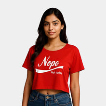 This Bold Red Crop Top with the Slogan “Nope, Not Today” is All About Comfort and Attitude