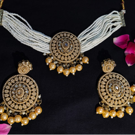 Royal Pearl & Kundan Bridal Jewelry Set