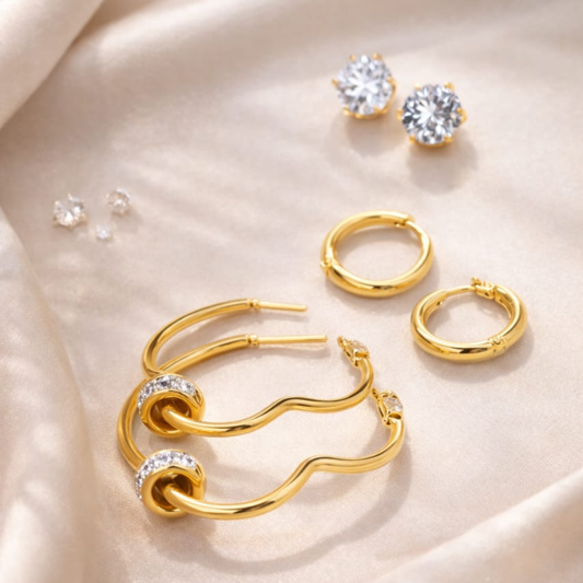 Classic Gold Finish Earrings Collection
