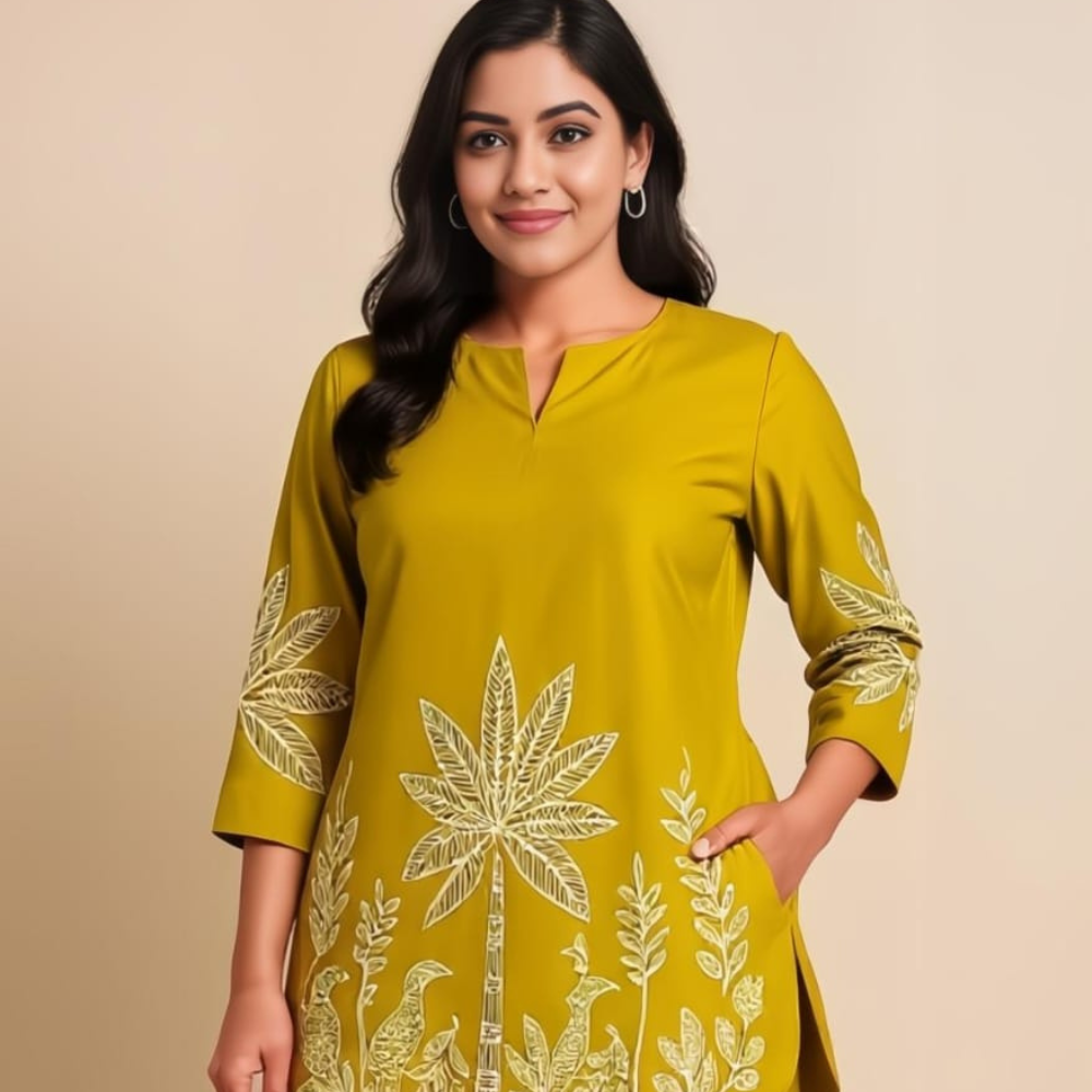 Mustard Yellow Printed Co-Ord Set
